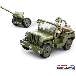 Sluban Army Alliierten Jeep mit Anhänger M38-B0853