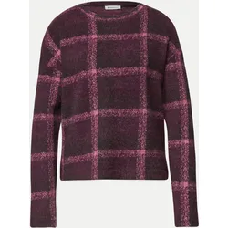 Langarmshirt mit Karo-Muster Violett 38