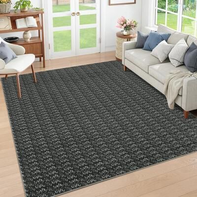Garvee Modern Braided Textured Print Area Rug