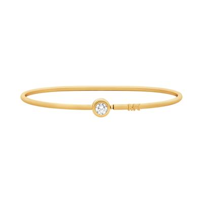 Armreif MICHAEL KORS "Premium", gold (gelbgoldfarben, kristallweiß, kristallweiß), Armbänder, Damen, 17cm, Metall, Armreif, mit Zirkonia (synth.)