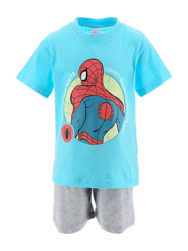 Pyjama "Spiderman" in Blau/ Grau - 98