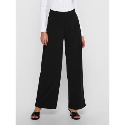 Schlupfhose JDY "JDYLOUISVILLE CATIA WIDE PANT JRS NOOS", Damen, Gr. XS (34), Länge 32, schwarz, Jersey, Obermaterial: 95% Polyester, 5% Elasthan, unifarben, relaxed fit lang, Hosen Schlupfhose, Materialmix