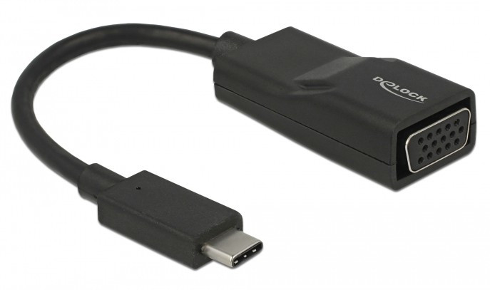 Delock Videoconverter Chrontel CH7212 USB-C naar VGA Zwart
