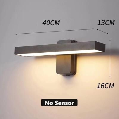Inspire Curations LumiGuard Rotatable PIR Motion Sensor Wall Light IP65 Waterproof Outdoor Sconce (30 40 50cm) l40cm No Sensor 24w Warm