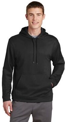 Sport-Tek F244 Sport-Wick Fleece Hooded Pullover T-Shirt in Black size XL   Polyester