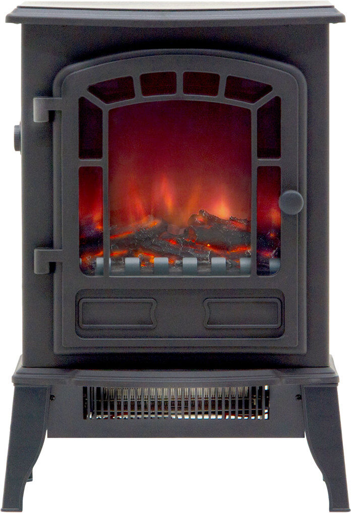 The Ripon Adam 38 cm W Black Electric Stove with 6824.28 BTU Black 56cm H X 38cm W X 24cm D