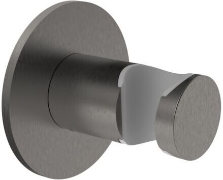 Herzbach Design iX PVD Wandhalter 21.994100.1.40 Black Steel, Rosette d= 70mm