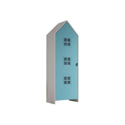 REGALSCHRANK Kania 58x37x171 MDF Weiß/Blau