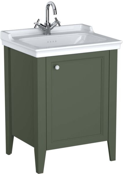 VitrA Valarte Waschtisch-Möbel-Set 65804 64,5x53x88cm, rechts, Korpus Vintage grün/Waschtisch weiß hochglanz