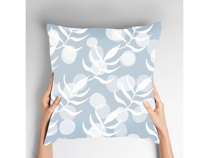 Dekokissen QUEENCE Ilene , weiss (weiß, bedruckt), B:40cm L:40cm, Obermaterial: 100% Polyester, Dekokissen_Sitzkissen_Kissenhüllen, Dekokissen, Muster