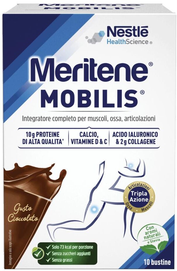 NESTLE' IT.SpA(HEALTHCARE NU.) Meritene, Mobilis Integratore Ossa e Articolazioni Gusto Cioccolato, 10 Bustine