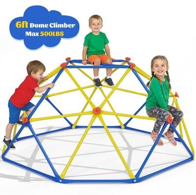 6FT Geometric Climbing Dome Climber Playground for Kids 3-10, Climbing Toys for Kids - N/A