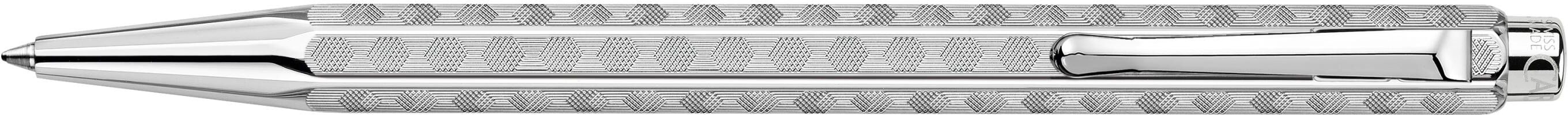 Kugelschreiber "Caran d'Ache Ecridor Heritage Palladium", silber (silberfarben), Metall, Stifte, Kugelschreiber silberfarben Einheitsgröße