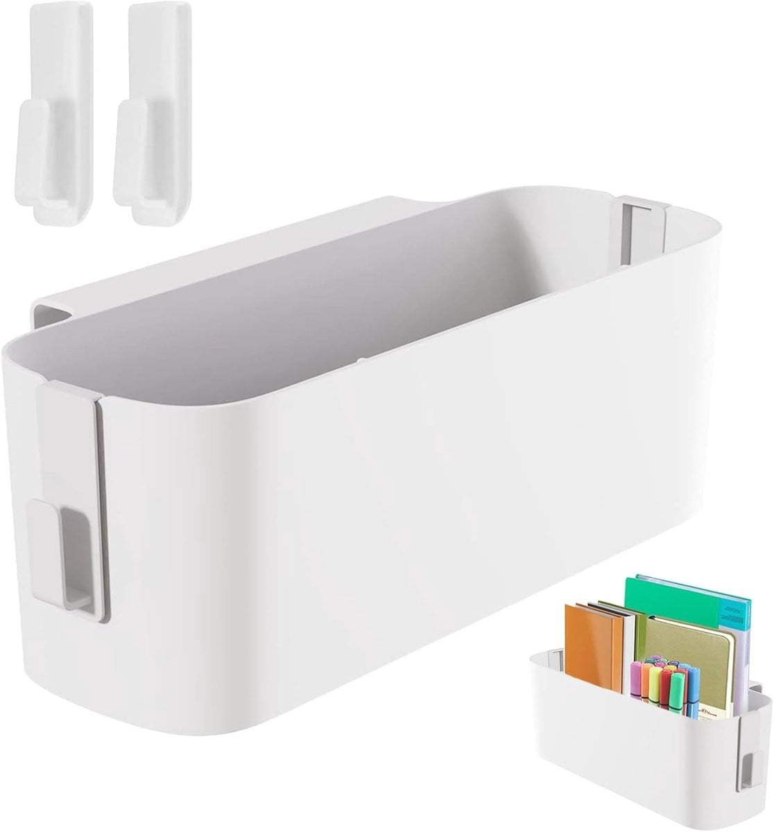 Hanging Bed Organizer met 2 verwijderbare haakjes, praktische opbergmand voor bunkbedden en ruimtebesparende bedside storage