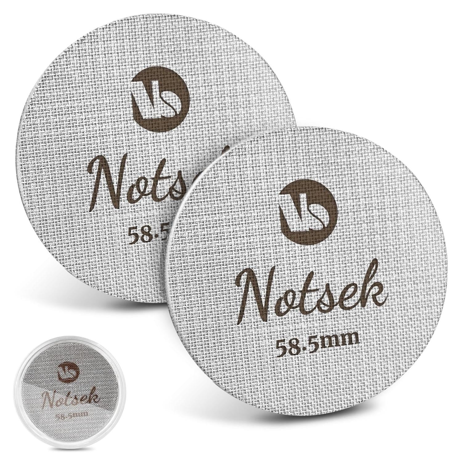 Set van 2 Espresso Puck Screens met opslagdoos