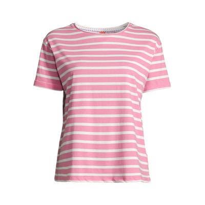 T-Shirt SALZHAUT "Shirt OPDEELEN", Damen, Gr. S, rosa (sanftes weiß, blossom), Obermaterial: 50% Baumwolle CO. 50% Polyester PES., Shirts T-Shirt
