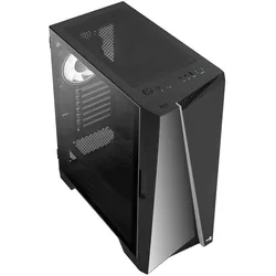 AeroCool Geh Midi Mirage (Black/Win/RGB)mi.ATX/ATX/ITX (ATX), PC Gehäuse, Schwarz