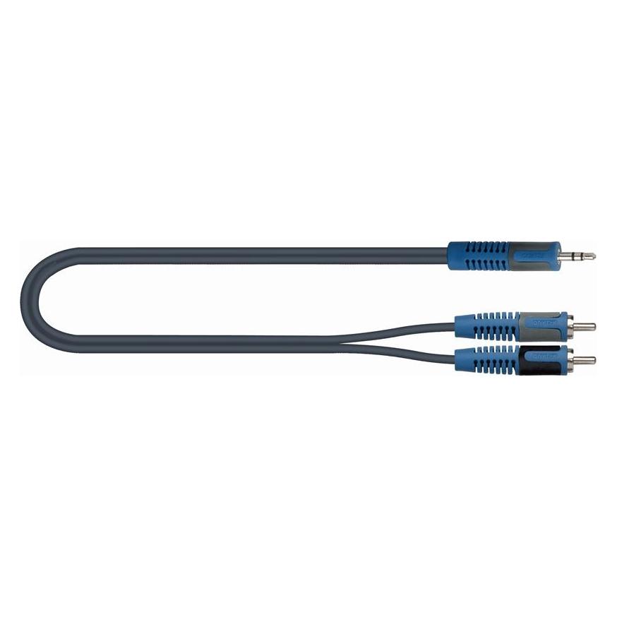 Quik Lok QUIK-LOK RKSA/150-5 Audiokabel 5 m 3,5 mm 2 x RCA Schwarz, Blau, Grau (5 m, AUX Kabel, Cinch Kabel) (30.00290)