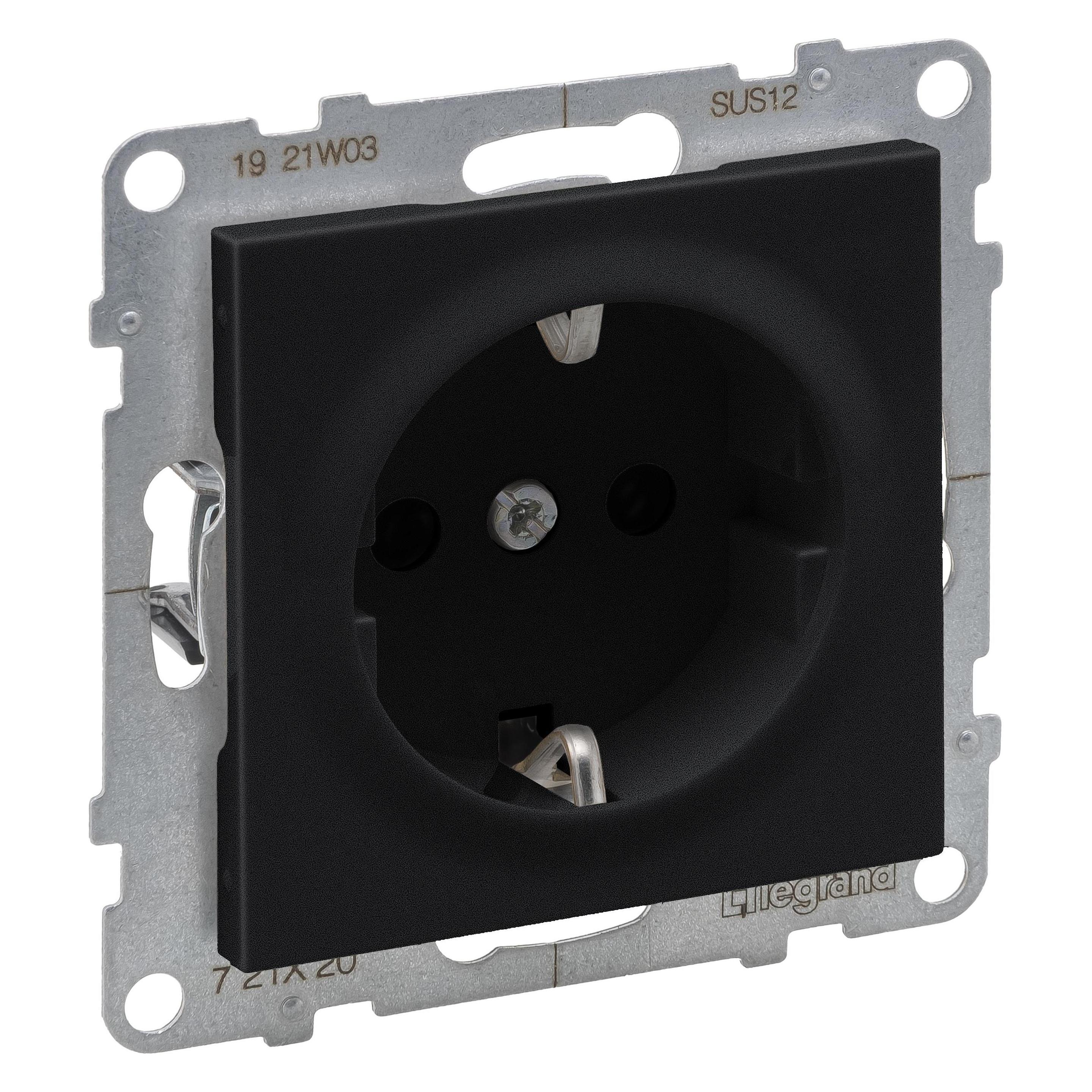 Legrand Socket Auto Terminals Shuttered Black (36517258)