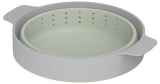 "BergHOFF Balance Silicone Collapsible Steamer Basket & Strainer 10"", Recycled Material, Sage - 10"" x 2"""