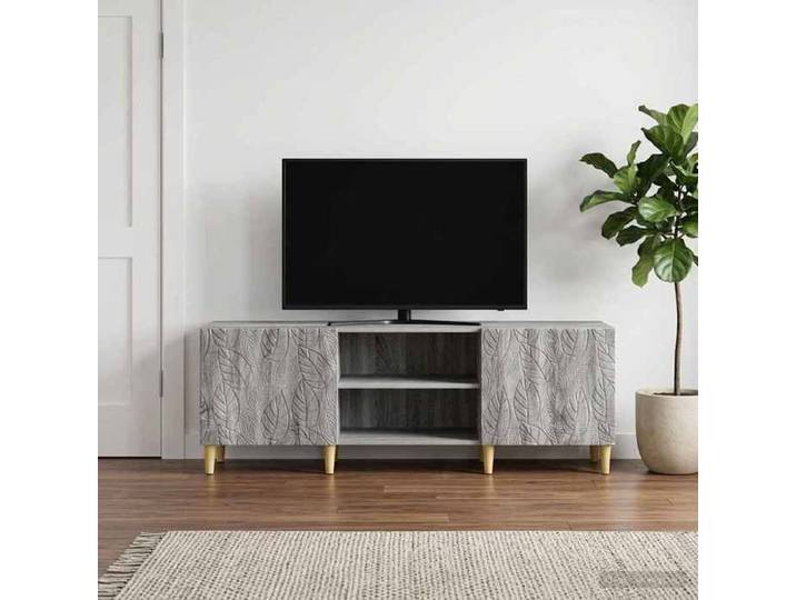 NEW Gris Meuble télé - - Meuble TV 150X31X50 cm Sonoma gris Bois d'ingénierie - design moderne(1parcel)3091175