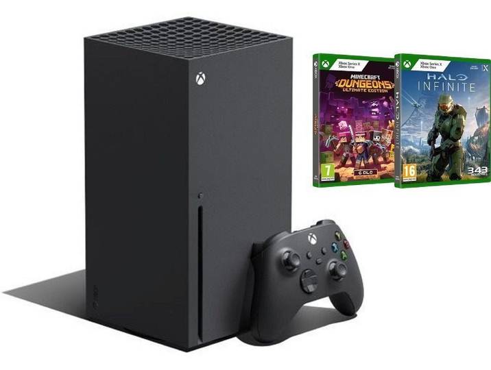 Microsoft Xbox Series X 1 TB - Konsole + Halo Infinite + Minecraft Dungeons: UE Xbox-Controller