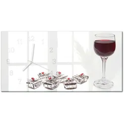 WANDUHR aus Glas 60x30 cm - Weinglas