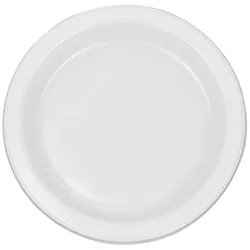 MONOUSO - Wiederverwendbar Plastikteller Flach Wirtschaftlich PS Weiß Ø16,5cm (650 Stück)