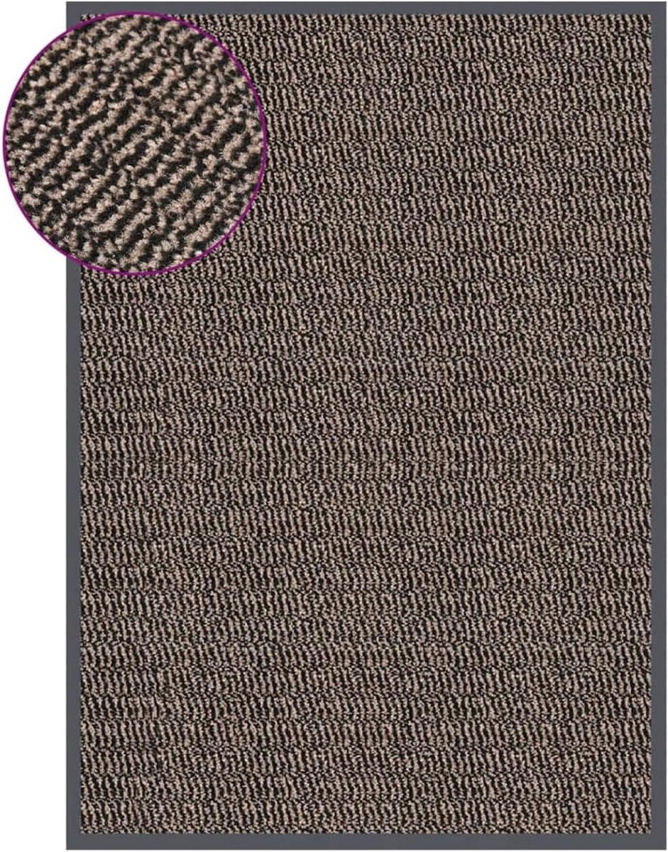 Donkerbruine Quilted Deurmat - Waterdichte en Wasbare Entremat - 60 x 90 cm