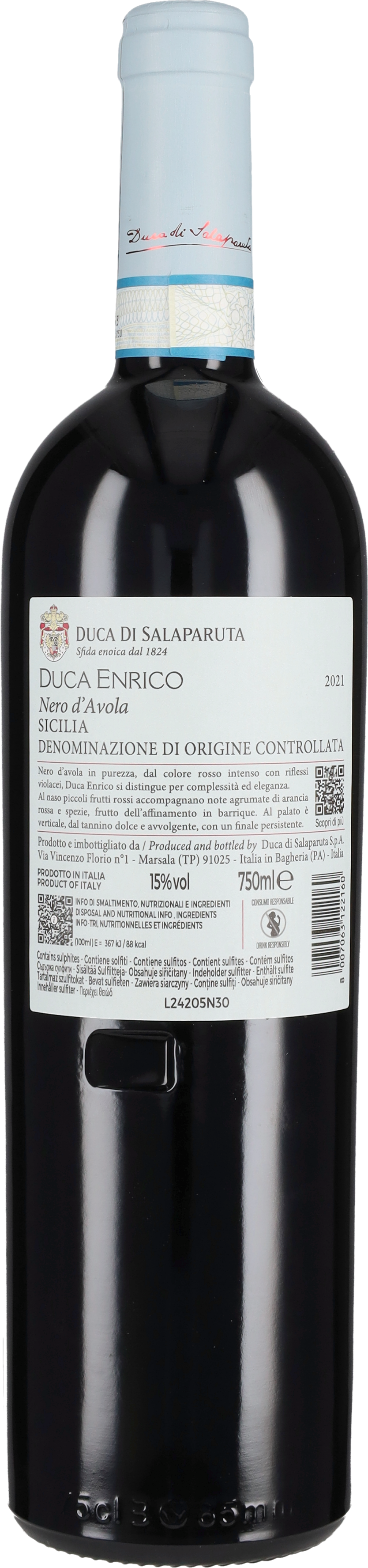 Duca di Salaparuta Nero d'Avola 'Duca Enrico' 2021