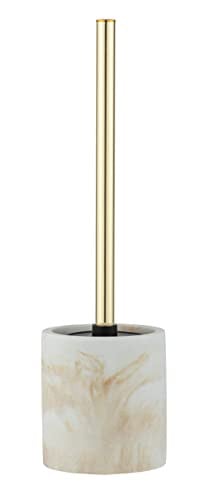 Wenko WC-set Mod. Odos vrijstaande toiletborstel met deksel in wit en goud