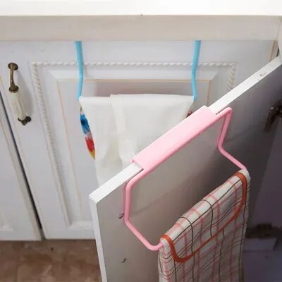 Friendly Fresh Finds Multifunctional Plastic Hanging Towel Rack Kitchen Organizer For Cabinets & Doors white