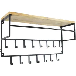 LOFT42 Petri Garderobe – 15 Haken – Metall – Schwarz – 100 x 57 x 30
