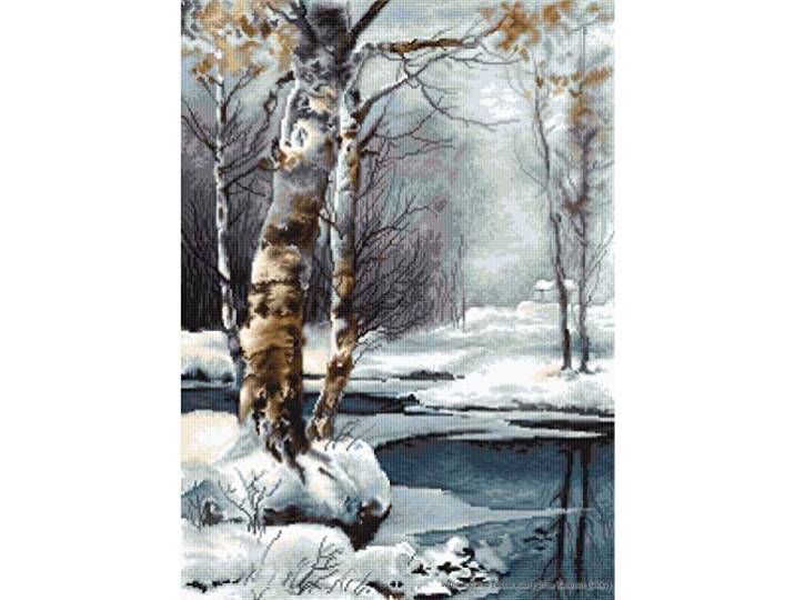 Luca-S B560 Winter kruissteekset, katoen, meerkleurig, 35x48,5cm