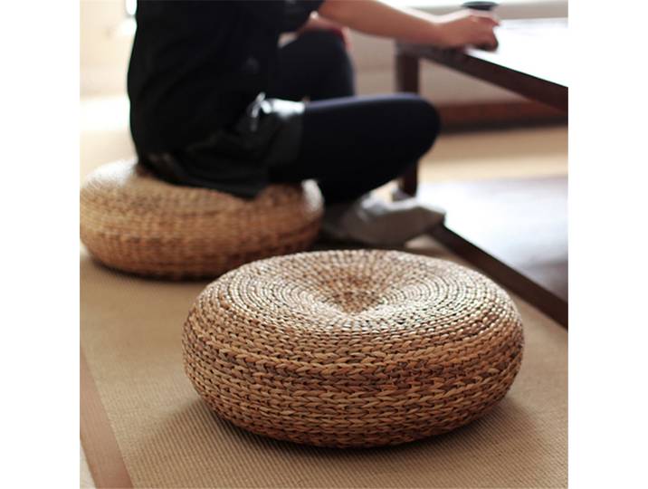 Coussin de méditation Futon épais de Style japonais Tatami rond en rotin coussin de Yoga en paille naturelle tissée coussin de salon de thé décoration de la maison
