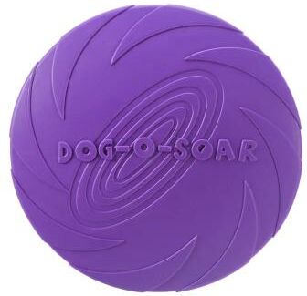 Inspire Select Interactive Silicone Flying Saucer Dog Toy Chew Resistant Flying Disc For Puppy Training, Fetch & Outdoor Play purple s