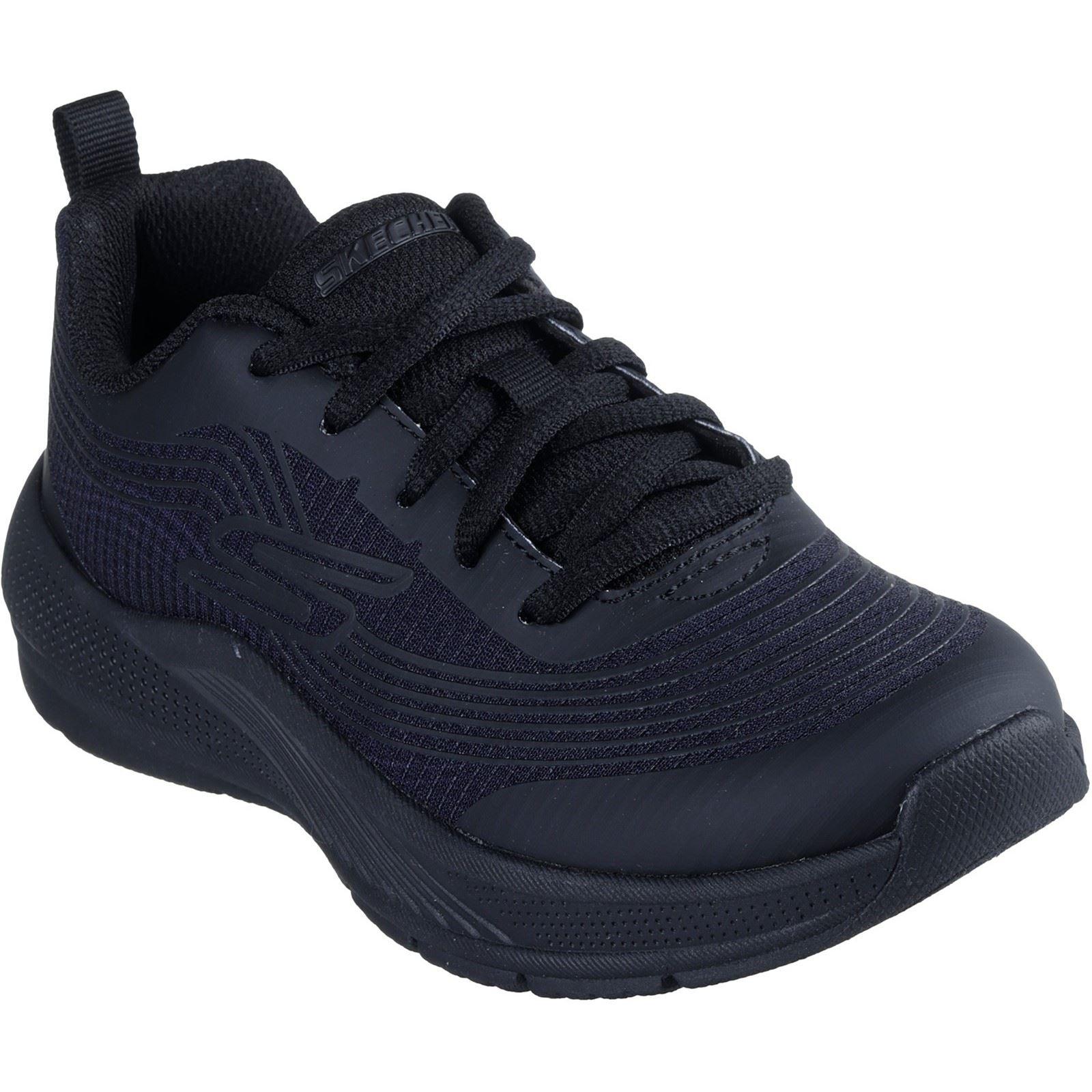 Skechers Microspec Advance Textil Mädchen Schwarze Sneakers