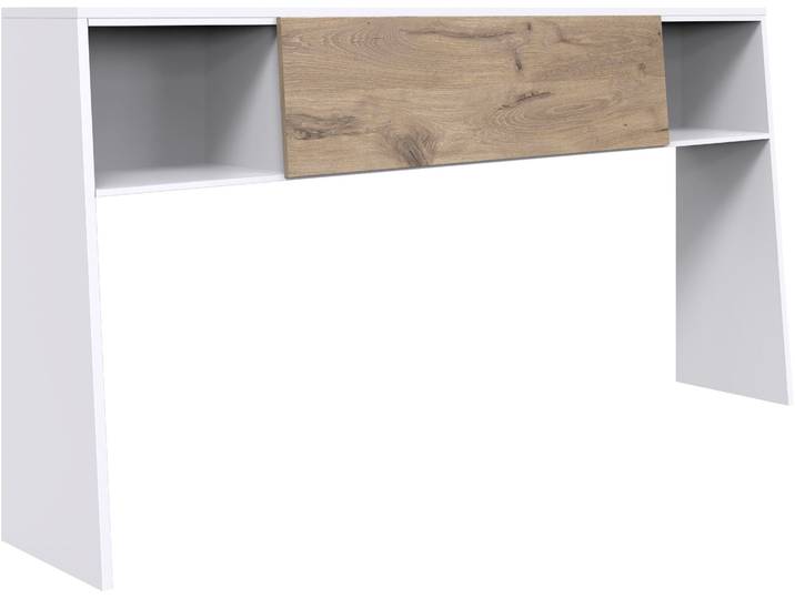 Anbauregal WIMEX Norderney Stauraum Schreibtisch desktop , weiss (weiß, viking oak nachbildung), B:209cm H:107cm T:39cm, Holzwerkstoff, Regale, Anbauregal, Ergänzung zum Bett Norderney oder auch als Einzelstück stellbar