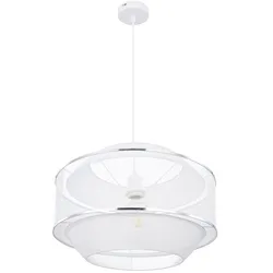 LED Pendelleuchte Hängeleuchte Esszimmerlampe Gitteroptik Silber Metall D 45 cm