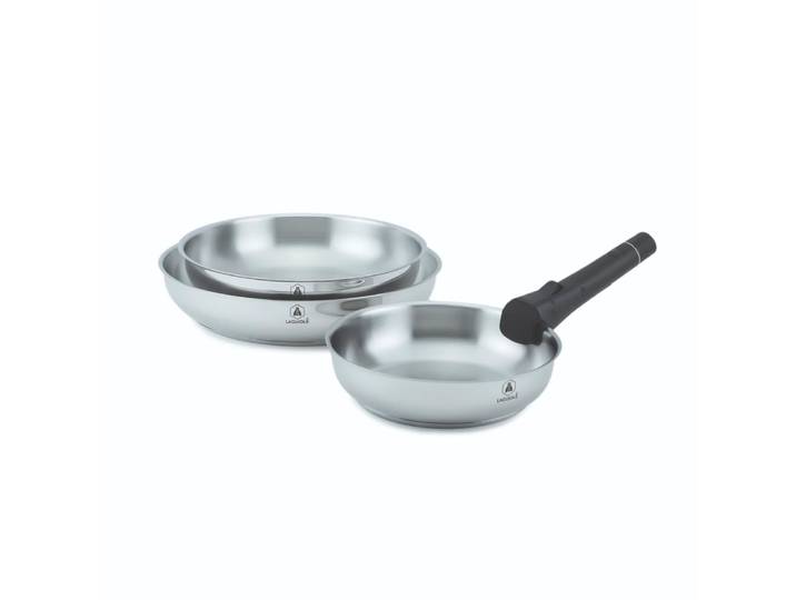 Set de 3 poêles inox amovible 20/24/28cm