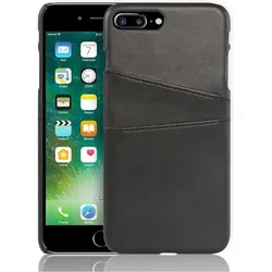 Screenguard Apple iPhone 8 Plus CardCaddy Leder Backcase mit Kartenfächern (Apple iPhone 8 Plus), Smartphone Hülle, Schwarz