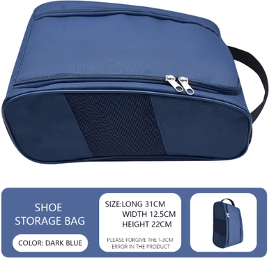 Inspire Picks Breathable Golf Shoe Bag Portable Sports Shoe Storage Bag With Carry Handle navy Blue