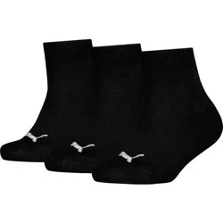 PUMA Kinder Socken KIDS PLAIN QUARTER 3P, Größe 23-26 in Schwarz Schwarz