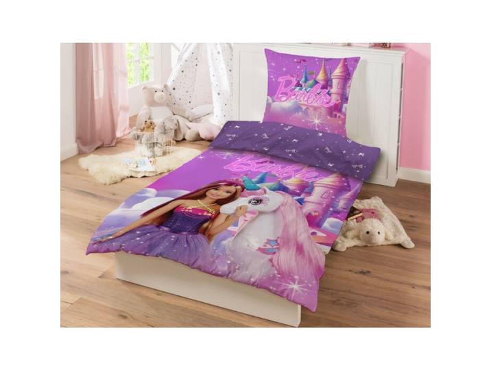 Bettwäsche mit Barbie und Einhorn