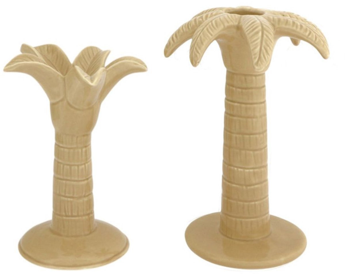 Home Society Kandelaar Palmtree set van 2 Beige