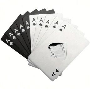 Uplifted Finds Stainless Steel Credit Card Size Bottle Opener Playing Card Design 10 Pcs Set