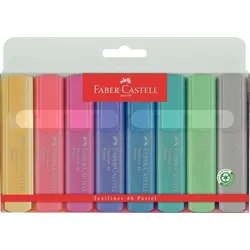 Textmarker Superfluorescent und Pastell, 8er Etui, Superfluorescent gelb und 7 Pastell Farben.