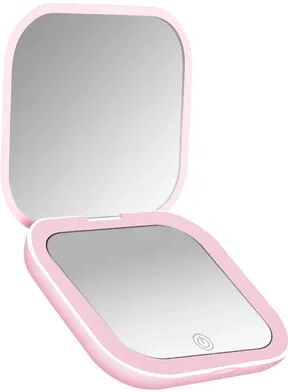 Fusion Finds LED Makeup Mirror With 2X Magnification Travel Compact Pocket Mirror With Lights pink