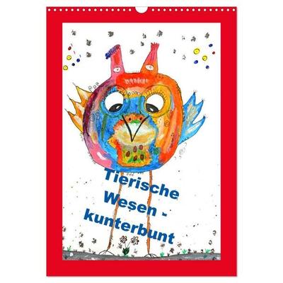 Tierische Wesen - kunterbunt (Wandkalender 2026 DIN A3 hoch), CALVENDO Monatskalender