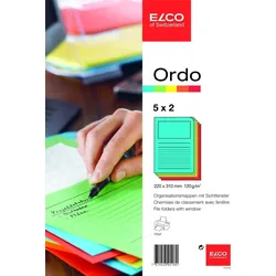 ELCO Organisationsmappe Ordo classico Papier A4 220x310 mm 5 Farben sortiert VE=10x10 Stück